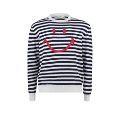 JS Striped Logo Crew in Blue, Red