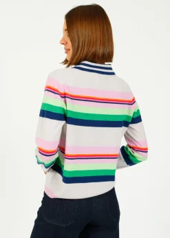JU Cabana Stripe Polo in Fog Multi