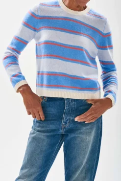 JU Deckchair Stripe Crew in Oatmeal, Skylar, Cerise