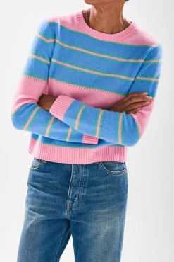 JU Textured Stripe Crew in Candy, Mint, Skylar