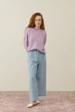 LM Abuela Trousers in Blue Onda Stripes