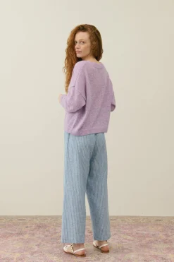 LM Abuela Trousers in Blue Onda Stripes