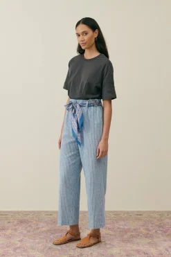LM Abuela Trousers in Blue Onda Stripes