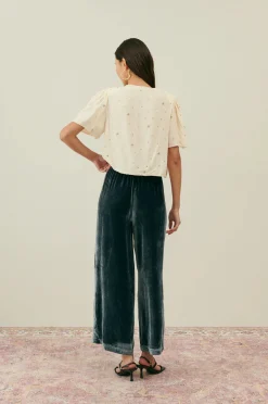 LM Olivia Velvet Pants in Midnight