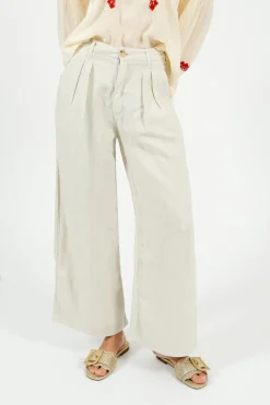 MAISON H Marisa Linen Pant in Off White
