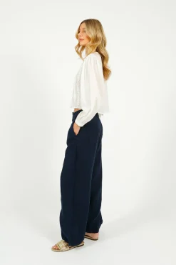 MAISON H Marisa Linen Pant in Navy
