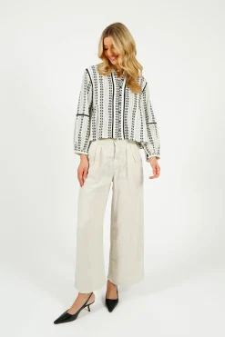 MAISON H Marisa Linen Pant in Off White