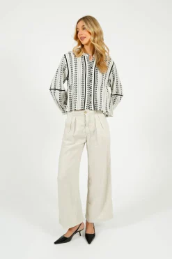 MAISON H Marisa Linen Pant in Off White