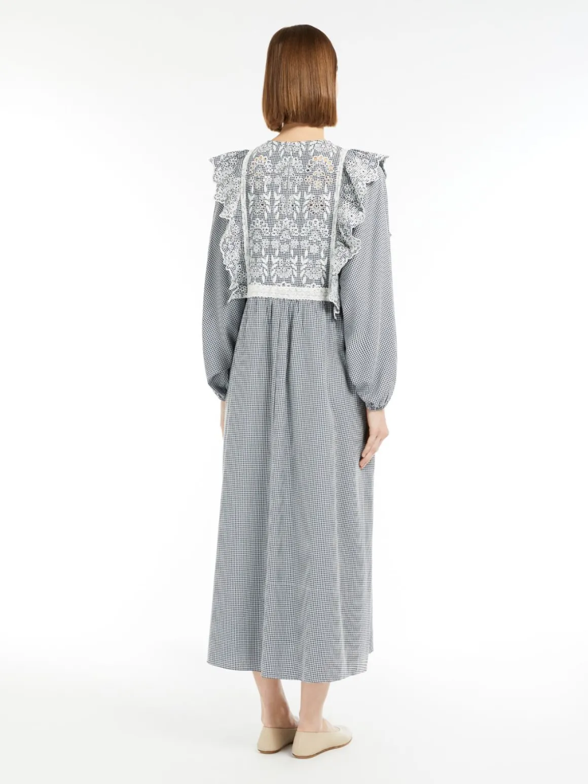 MM Abito Dress in Navy Vichy