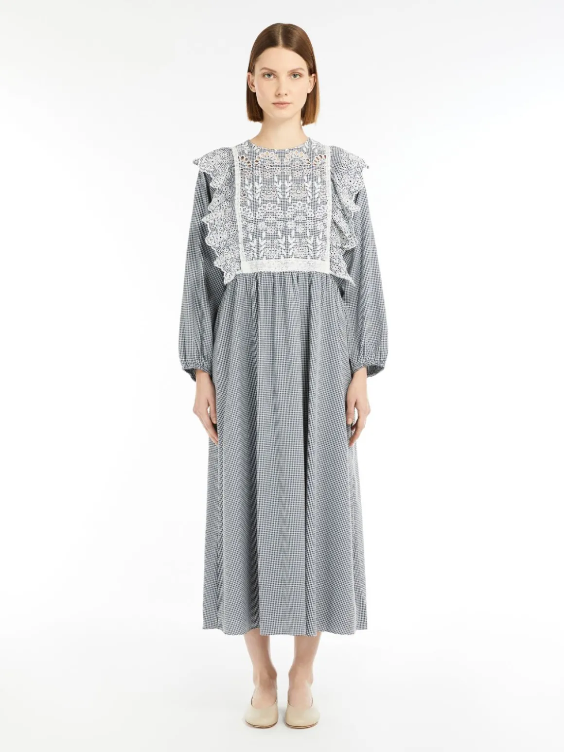 MM Abito Dress in Navy Vichy