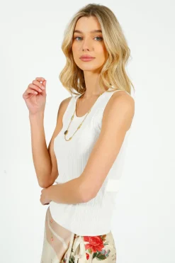 MM Ceylon Knitted Vest in White