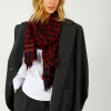 MOISMONT 703 Check Scarf in Navy Blue