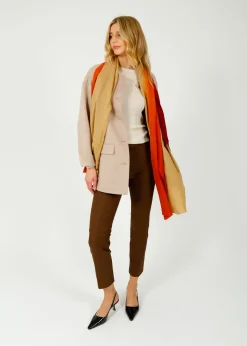 MOISMONT 757 Colour Trim Scarf in Brick