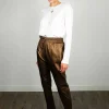 OW Gift Leather Trousers in Metallic