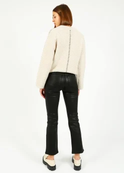 PAIGE Claudine in Black Fog Luxe Coating