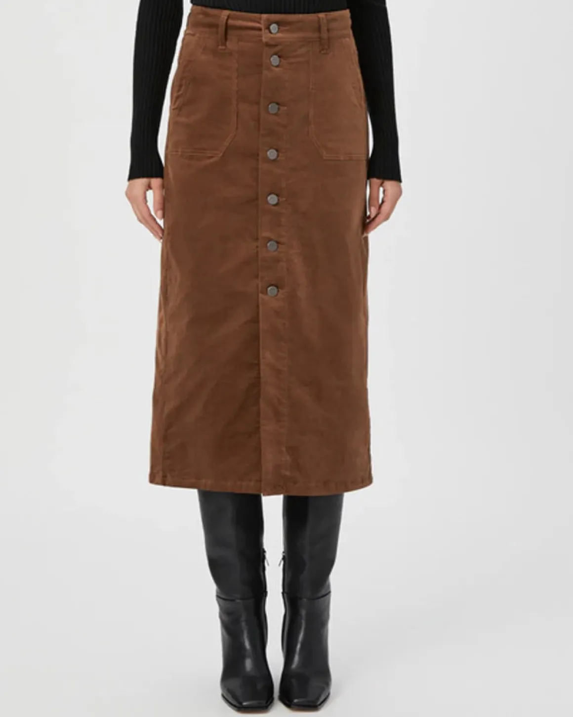 PAIGE Meadow Midi Skirt in Maple