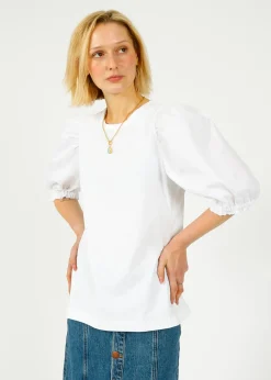 PARK Puff Sleeve Tee in White