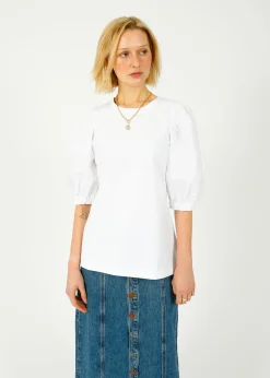 PARK Puff Sleeve Tee in White