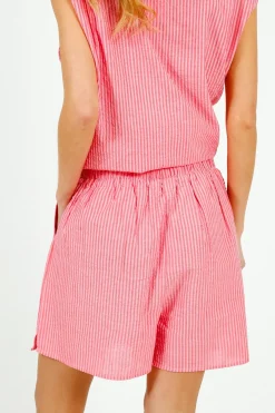 PARK Resort Sleeveless Shirt Pink u0026 Red Stripe