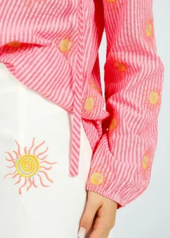 PP Fleur Top in Wavy Sun Emb Pink
