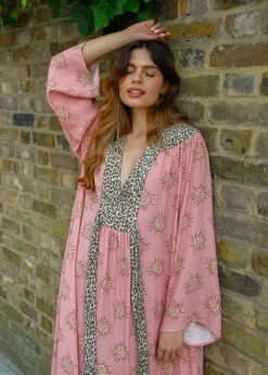 PP Lulu Dress in Wavy Sun Shell Pink/Leo Brown