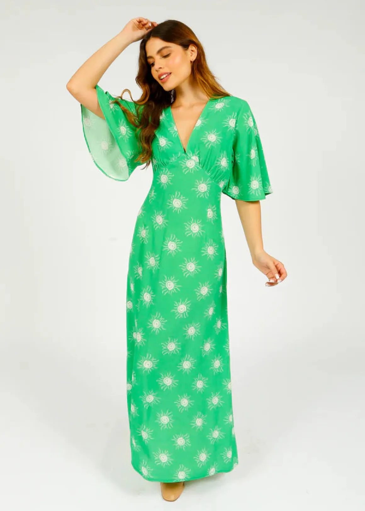 PP Willow Dress in Wavy Sun Green