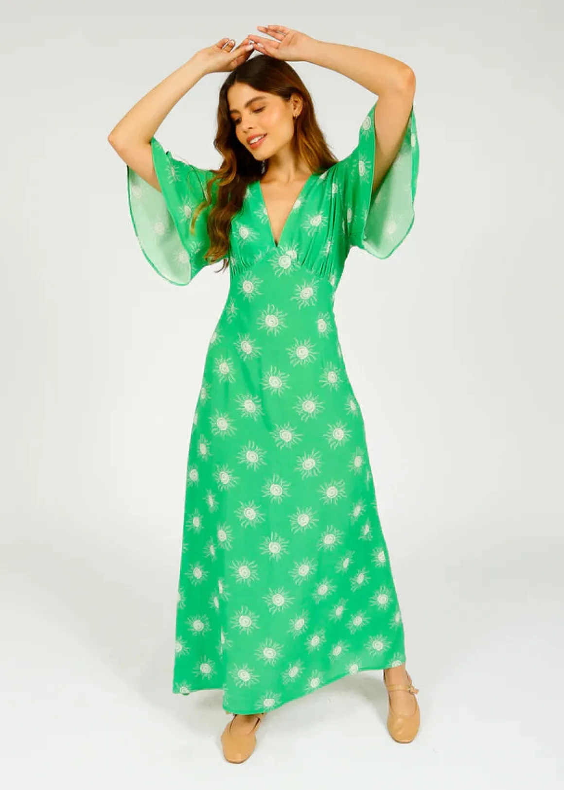 PP Willow Dress in Wavy Sun Green