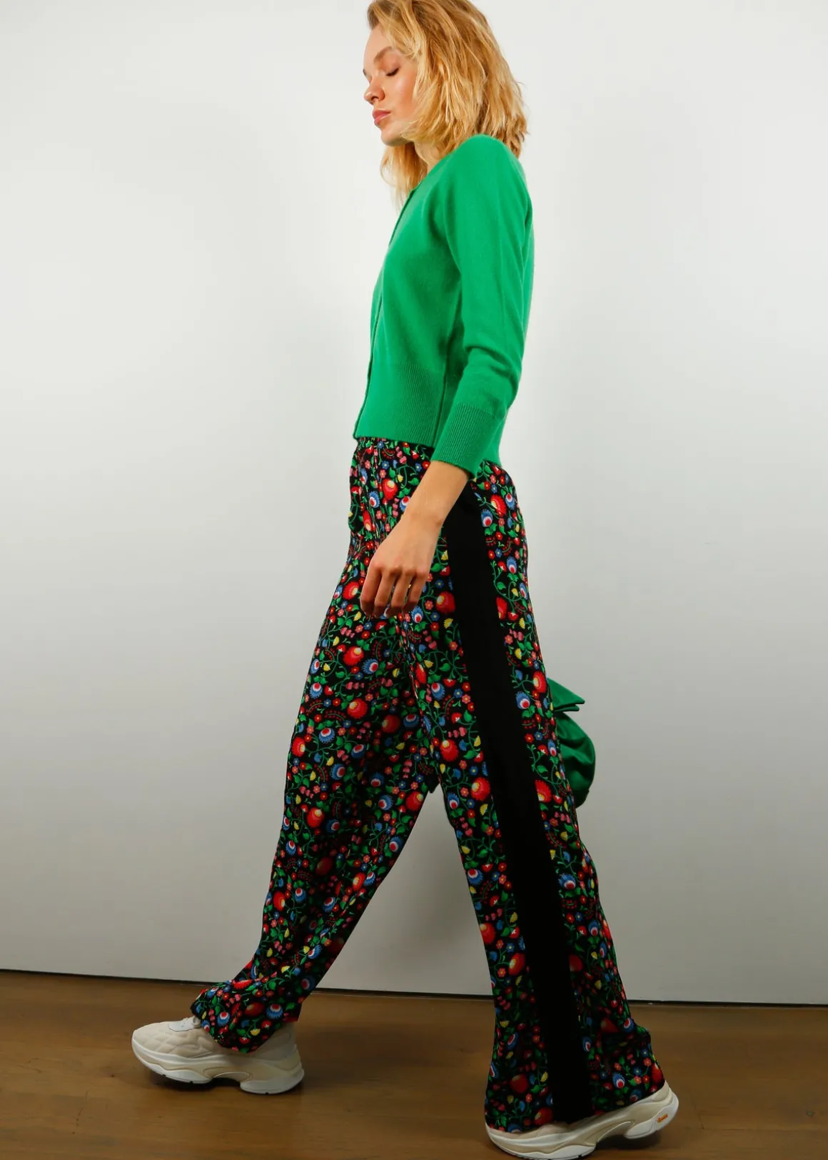 PPL Kylie Trousers in Fire Flower 01 / Black Stripe Black