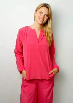 PPL Sandy Silk Shirt in Hot Pink