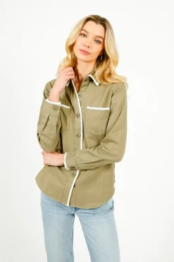 RAILS Reigh Shirt in Pale Olive