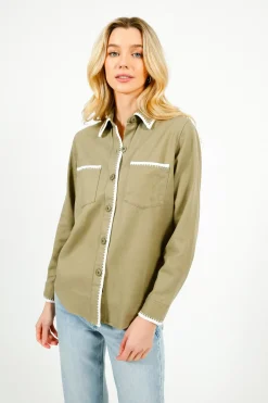 RAILS Reigh Shirt in Pale Olive