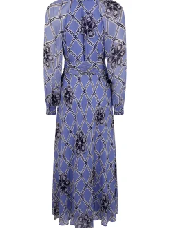 RIXO Aero Dress in Floral Wave Blue