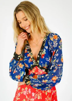 RIXO Ayla Dress in Waterblossom Multi Mix