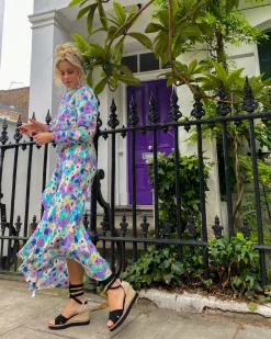 RIXO Dani Dress in Lilac Ink Floral