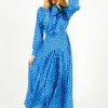 RIXO Marigold Dress in Bohemia Spot Blue