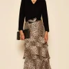 RIXO Preslee Skirt in Antelope Spot Black