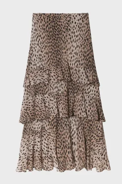 RIXO Preslee Skirt in Antelope Spot Black
