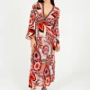 RIXO Tania Dress in 60's Swirl Red