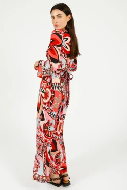 RIXO Tania Dress in 60's Swirl Red