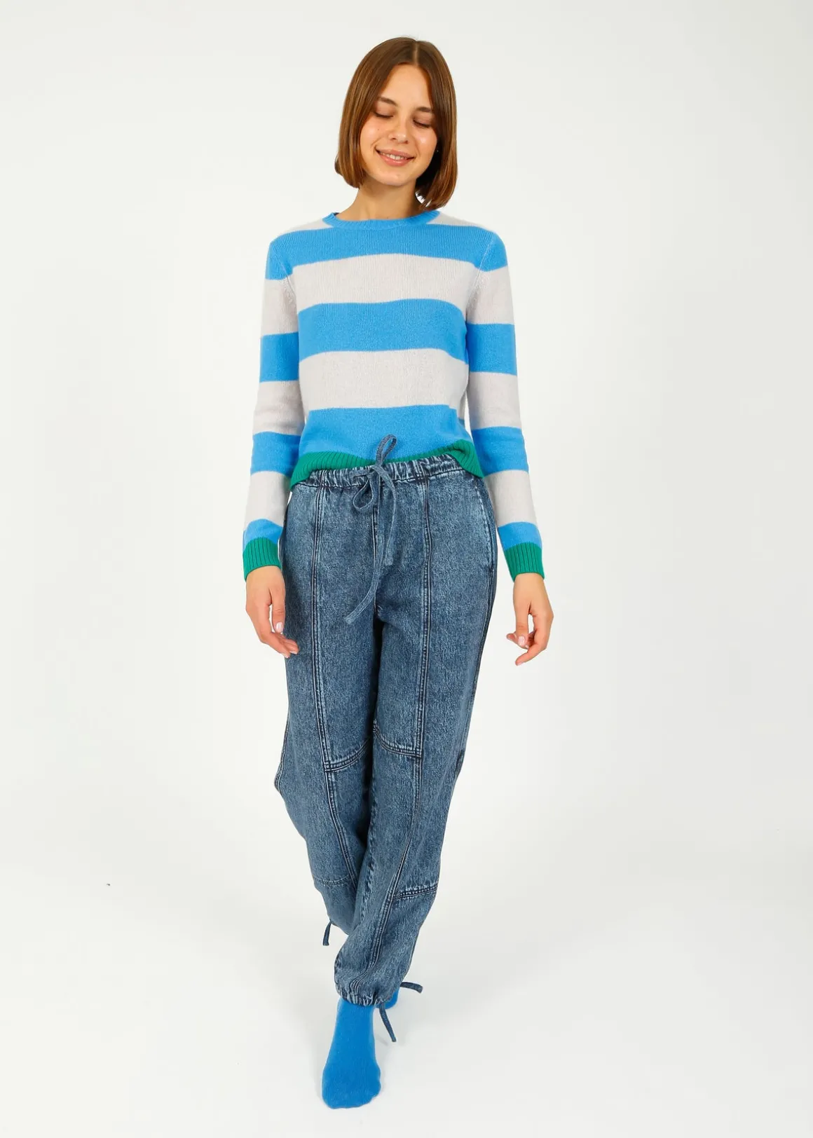 Ru0026B Miramar Fleece Terry Jordan Pant in Topaz