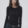 Ru0026B The Knit Rib Henley in Black