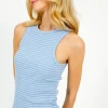 SLF Anna Stripe Tank Top in Cornflower, White