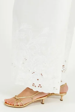 SLF Dahlia Broiderie Ankle Skirt in White