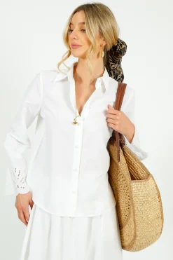 SLF Dahlia Broiderie Shirt in White