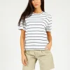 SLF Essential SS Boxy Striped Tee in Black, White