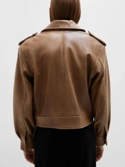SLF Glove Leather Jacket in Coca Mocha