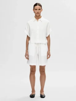 SLF Linnie Linen Shorts in White