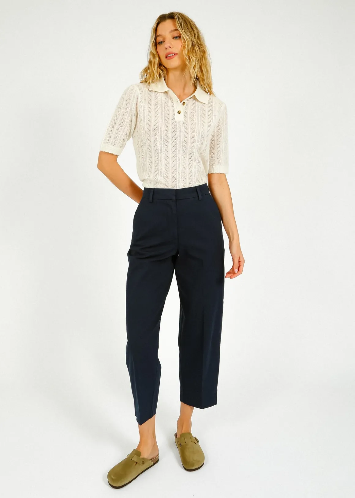 SLF Merla Barrel Leg Trouser in Dark Sapphire