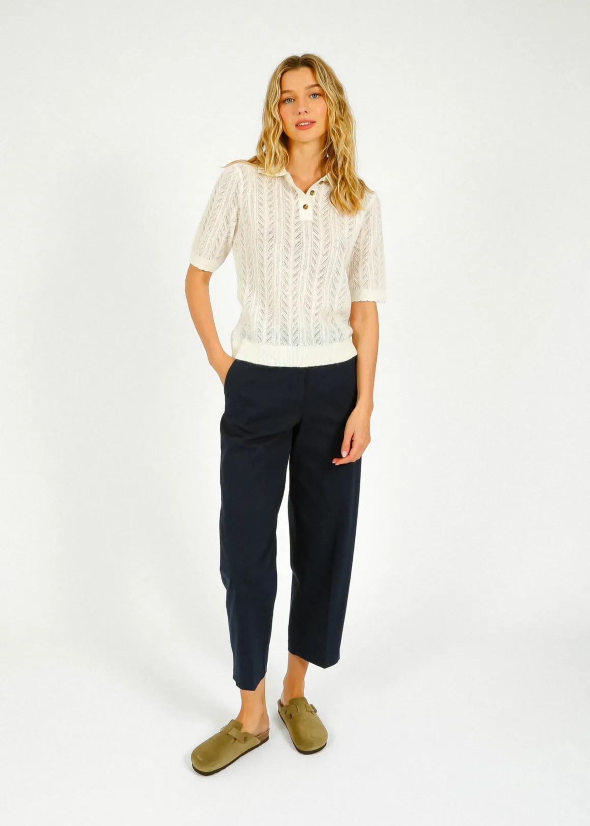 SLF Merla Barrel Leg Trouser in Dark Sapphire