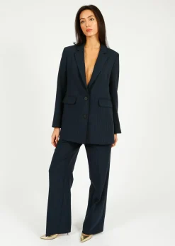 SLF Rita Wide Pant in Dark Sapphire Pin Stripe